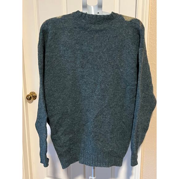 Vintage Wool McGeorge Shetland Sweater Mens Large Blue Argyle Scotland 80s 90s - Picture 4 of 9